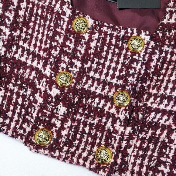 NWT Smythe DB Jacket Cropped in Plum Boucl - Picture 7 of 15